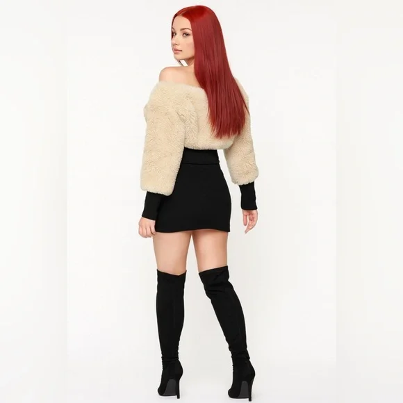 Velvet Fashion Flow Jacket Women's Spliced Wool Short Comfortable Long Sleeve - Picture 11 of 15